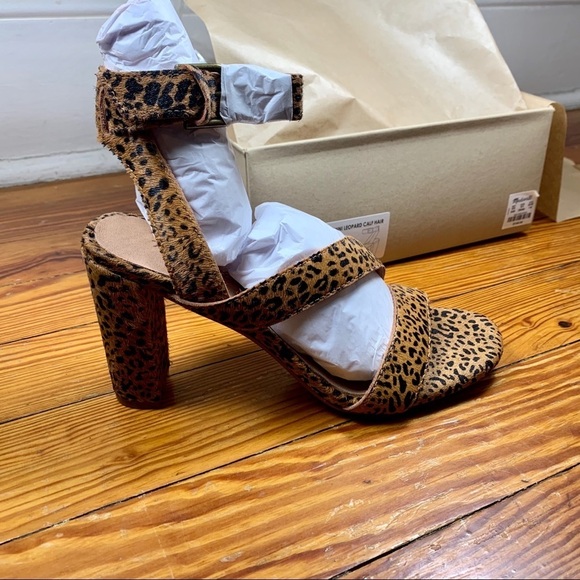 Madewell The Liv Heeled Sandal in Mini Leopard Calf Hair Womens 7 NWT - Picture 5 of 8